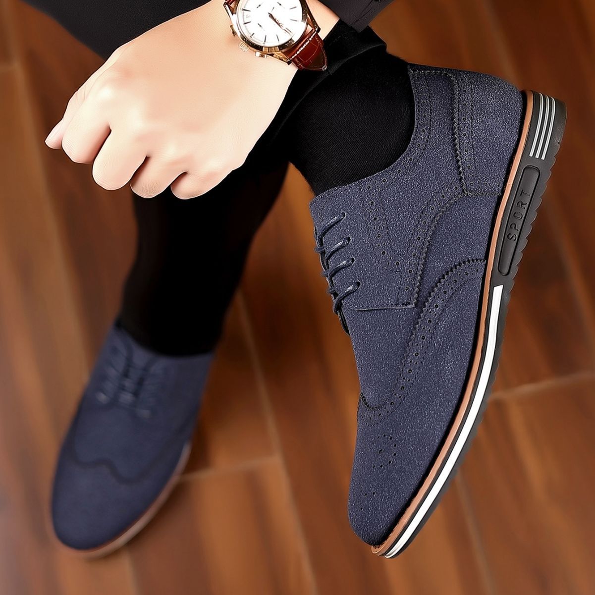 Men's Matte Low-top Suede Leather Casual Shoes