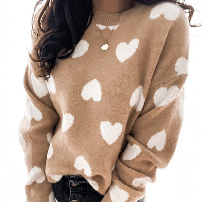 Women's Fashionable Pullover Love Sweater