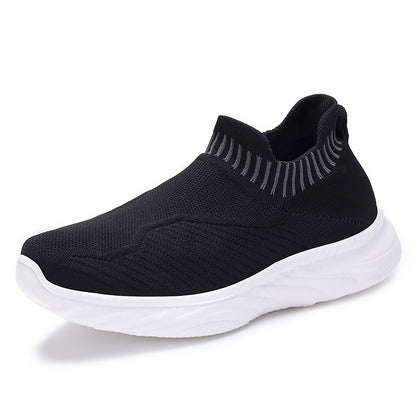 Women's Striped Slip-On Sneakers - Breathable & Comfortable