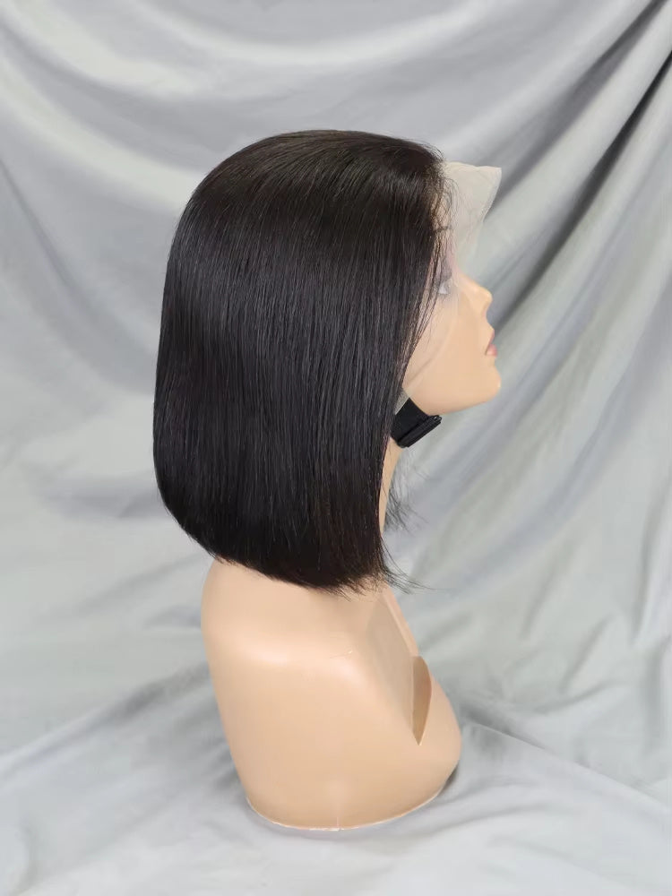 13 x 4 Transparent Lace Straight Bob Human Hair Wig