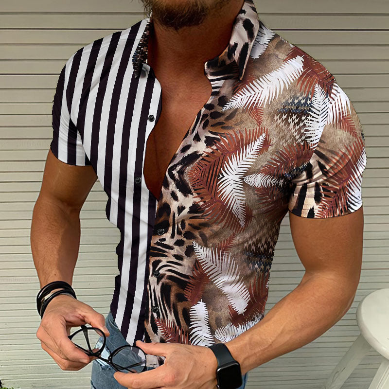 Camisa de hombre con estampado de playa de verano