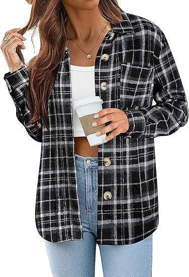 Women's Brushed Woolen Jacket Plaid