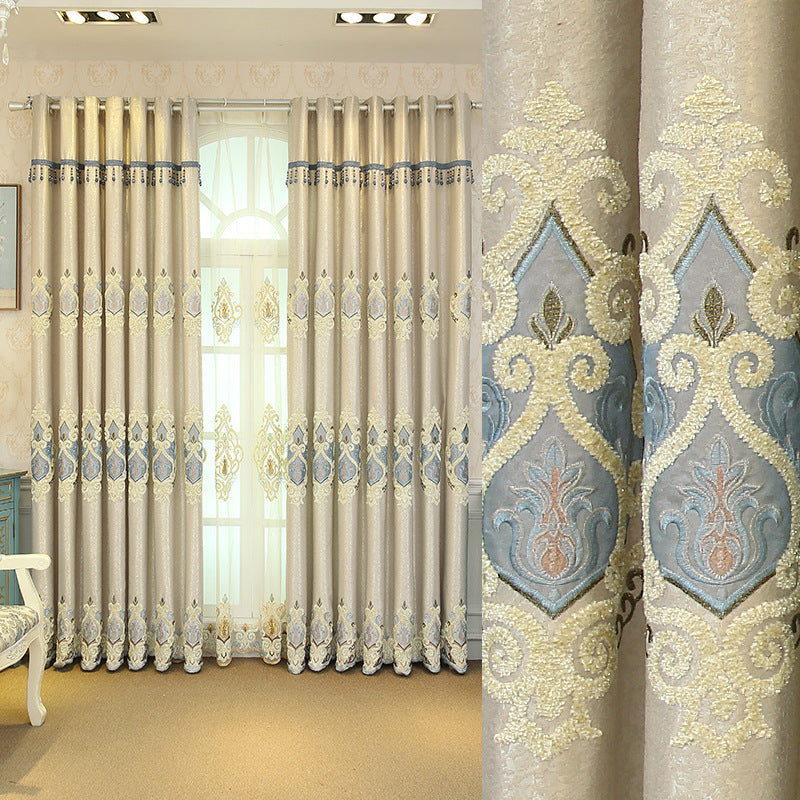 Embroidered Mesh Curtains For Living Room & Bedroom