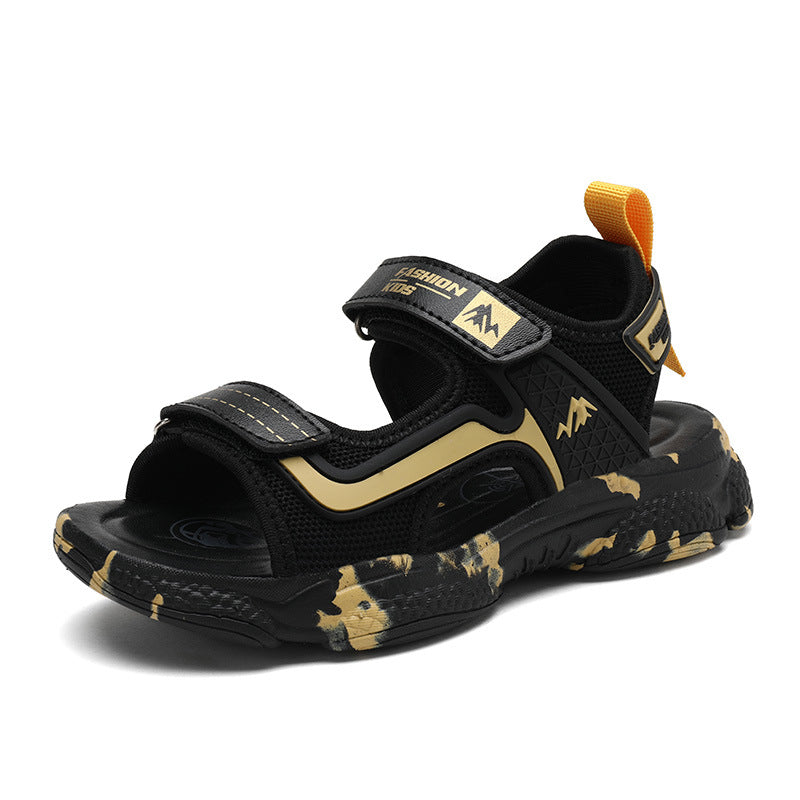 Children's Fashion Boy Soft Leather Non-slip Sandals