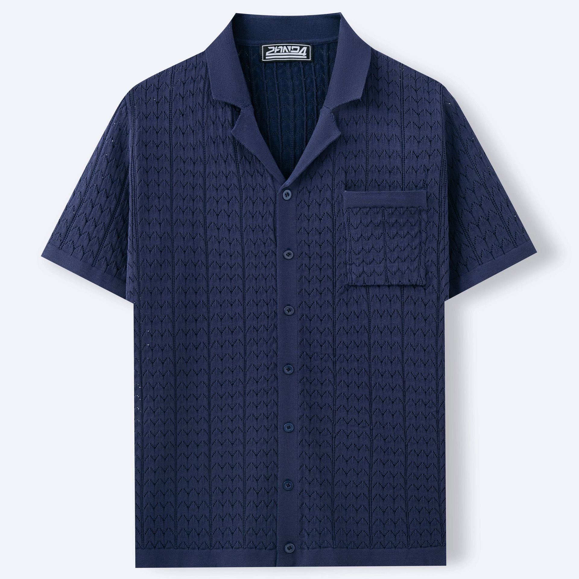 Summer New Short Sleeve Cuban Collar Knitted Polo Shirt