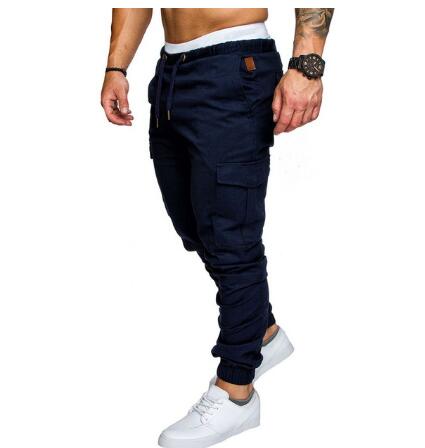 Hommes décontracté Joggers pantalon solide mince Cargo pantalons de survêtement homme multi-poches pantalon nouveaux vêtements de sport pour hommes Hip Hop Harem crayon pantalon