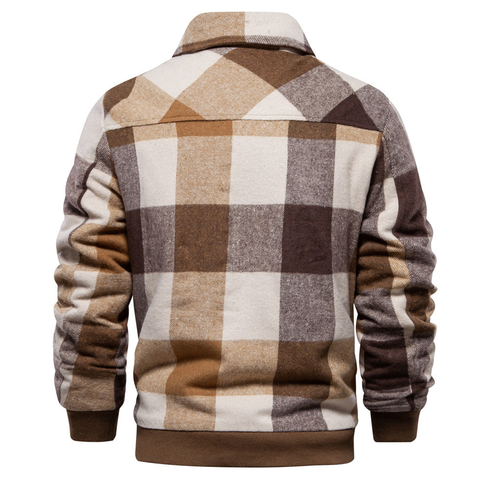 Men's Jacket Casual Plaid Coat