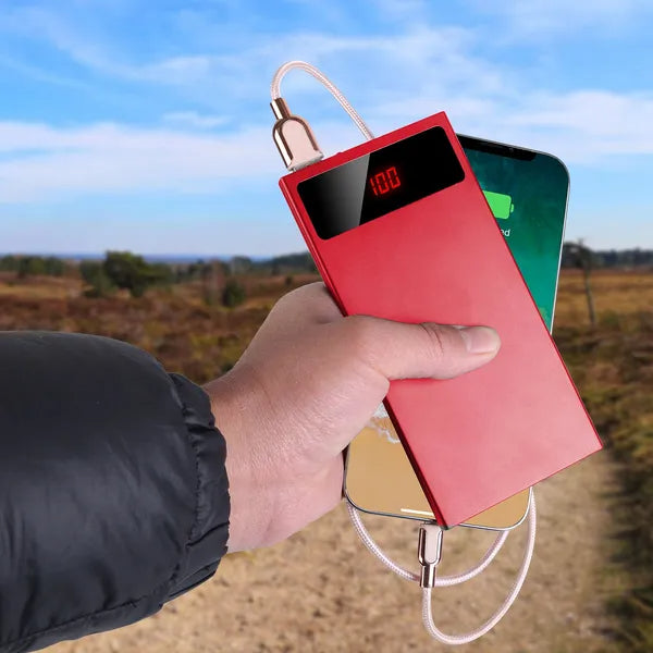 20000mAh Power Bank Ultra Thin External Battery Pack Phone Charger Dual USB Flashlight Battery Remain Display