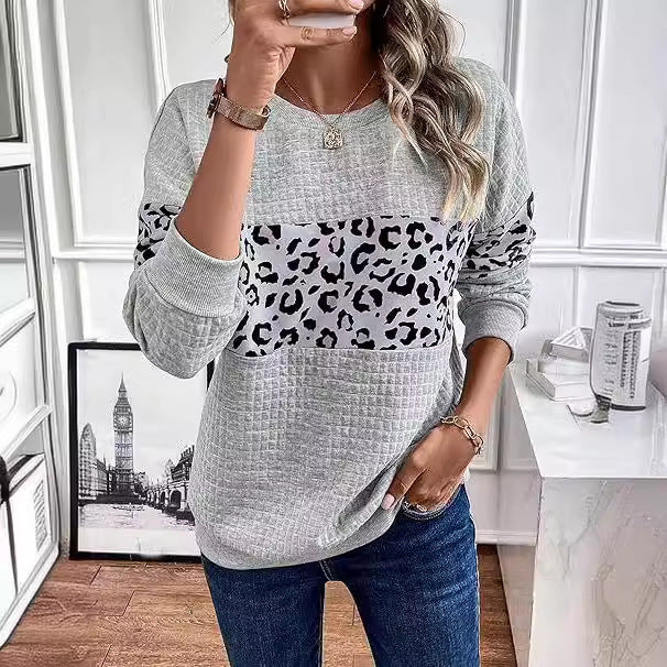 Printed Long Sleeve Round Neck Fashion Casual Sweatshirt