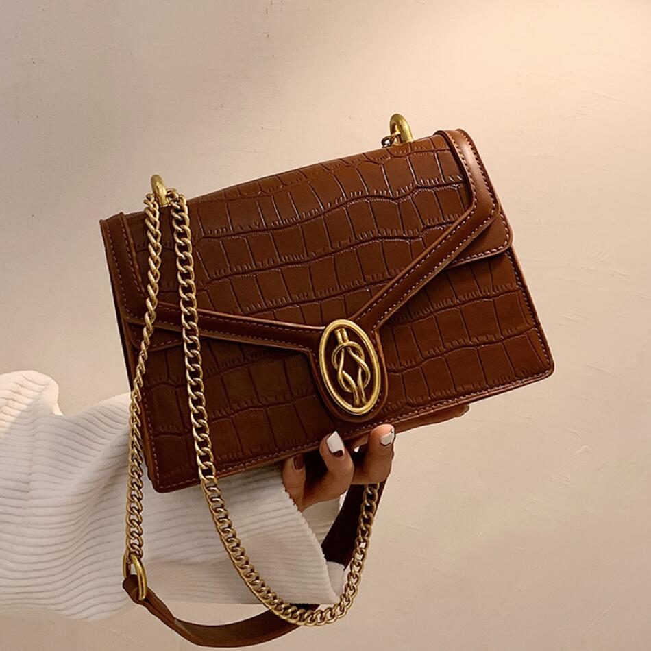 Women Fashion Stone Grain Crossbody All-match Ins Chain Shoulder Bag