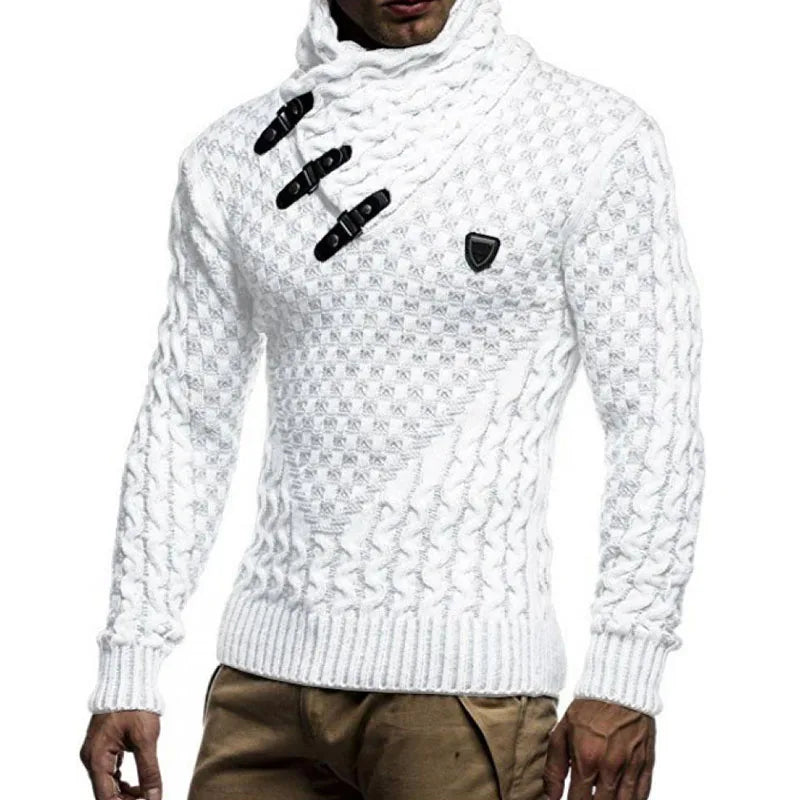 Turtleneck Long Sleeve Knitted Men Sweater