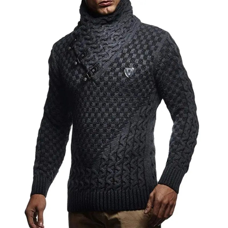 Turtleneck Long Sleeve Knitted Men Sweater