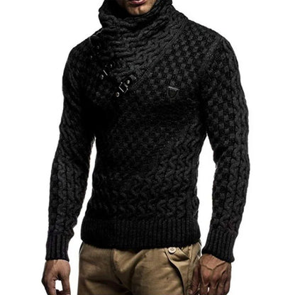 Turtleneck Long Sleeve Knitted Men Sweater