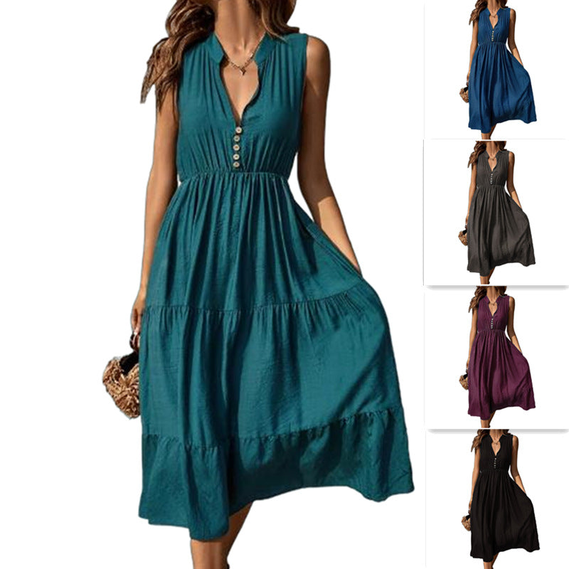 Women's Spring Summer Waist-slimming Long Dress