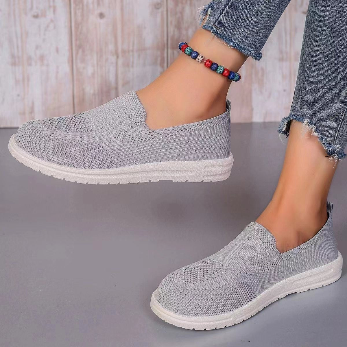 Leisure Pumps Round Toe Flat Bottom Flying Women's Shoes