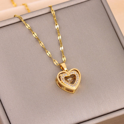 Double-layer Smart Love Titanium Steel Necklace