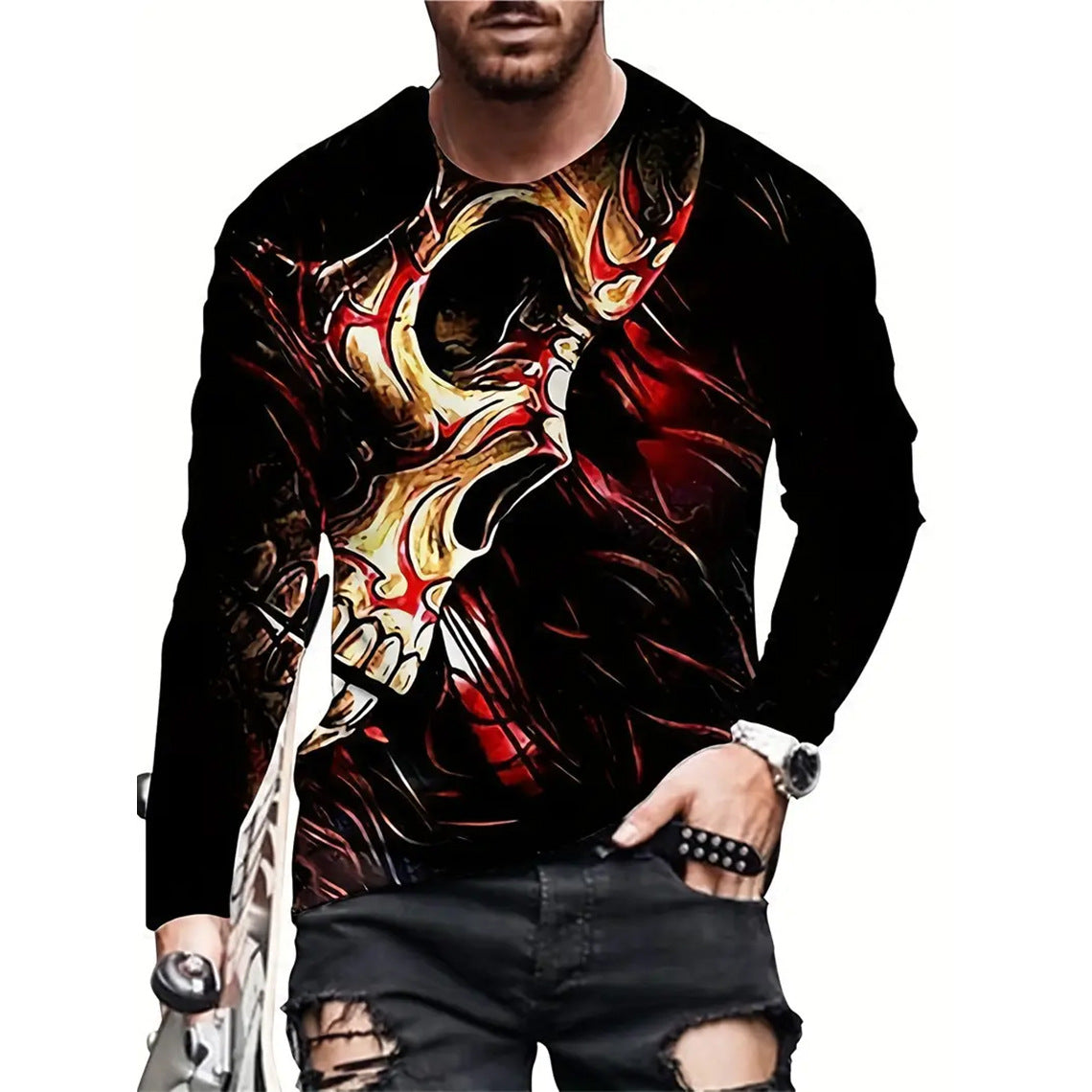 Men Retro & Casual 3D Printed T-shirt