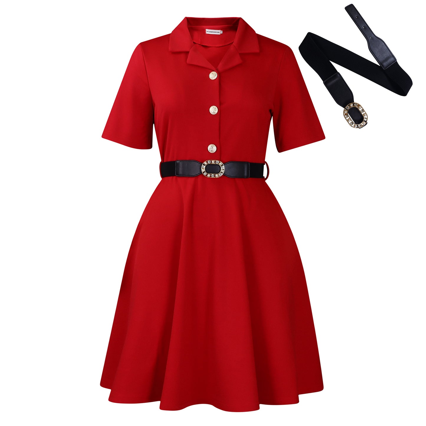 Fashion Waist-controlled Short Sleeve Women's Clothing Dress