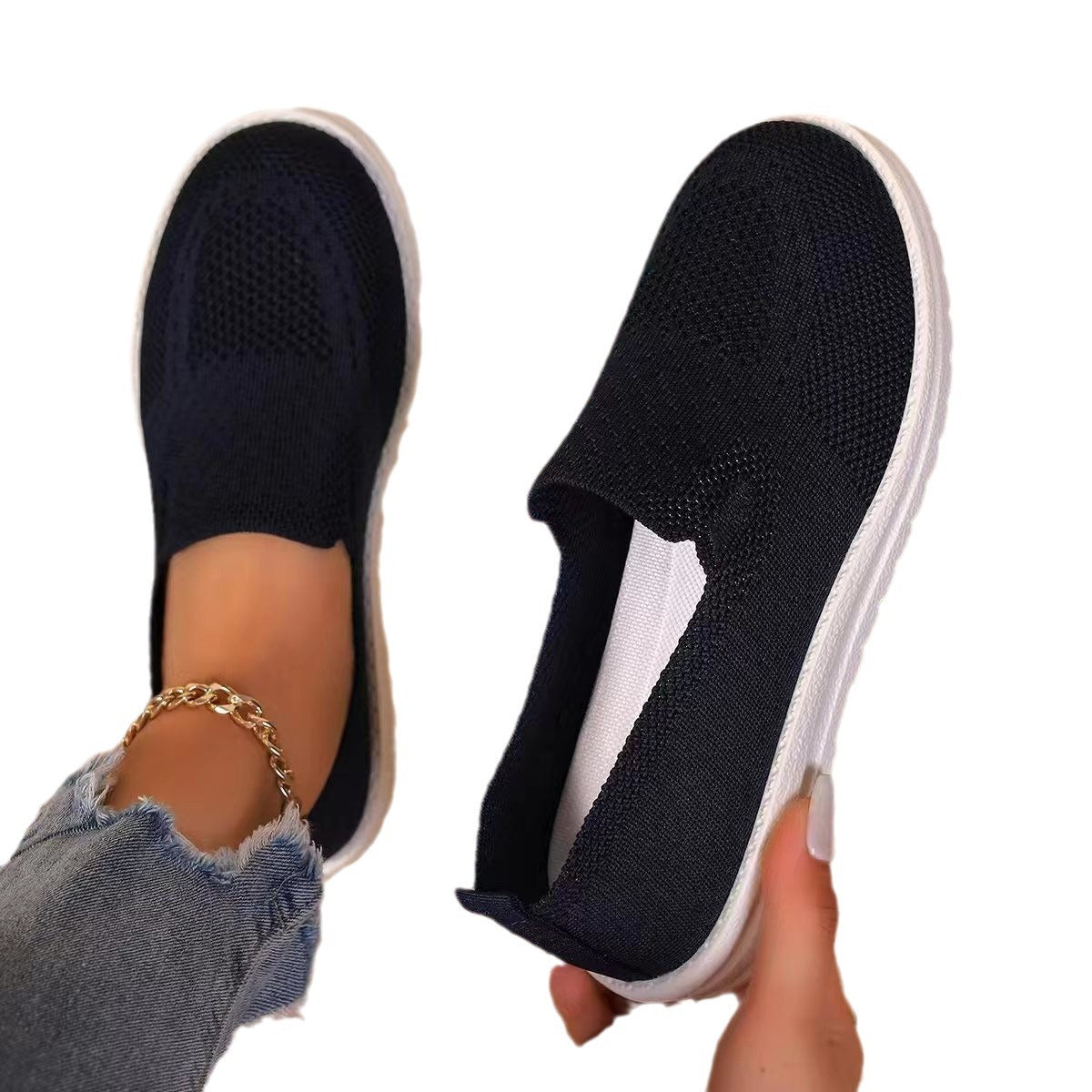 Leisure Pumps Round Toe Flat Bottom Flying Women's Shoes