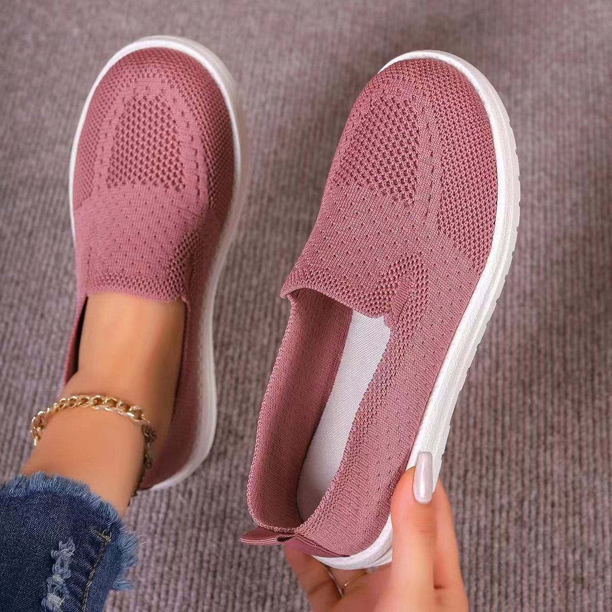 Leisure Pumps Round Toe Flat Bottom Flying Women's Shoes