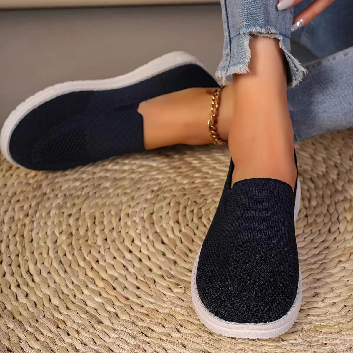 Leisure Pumps Round Toe Flat Bottom Flying Women's Shoes