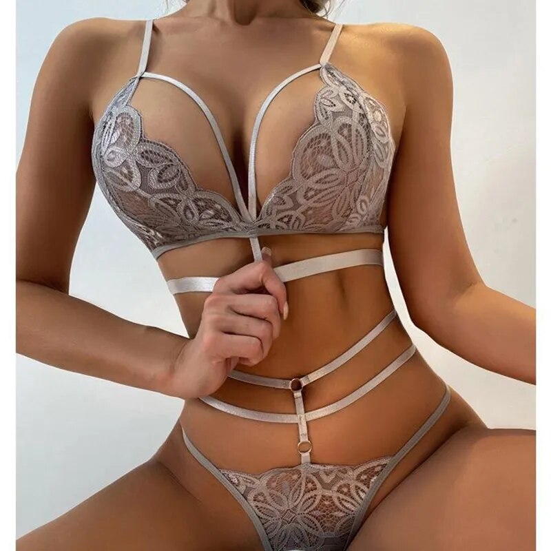 Sensual Elegant Lace Transparent Bra and Panty Sets