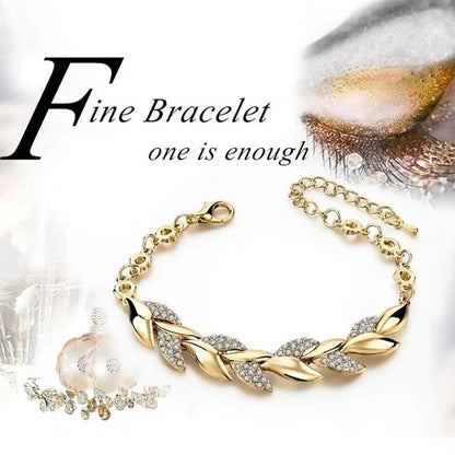 Luxury Love Braided Leaf Bracelet Charm