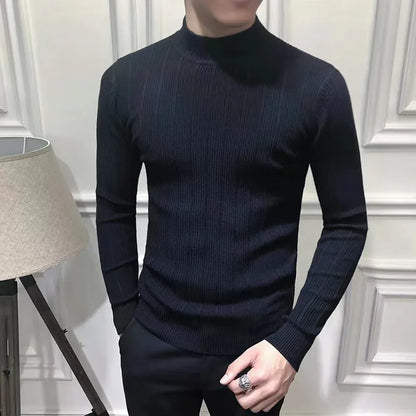 Men Casual Wool Turtleneck Vintage Style Sweater