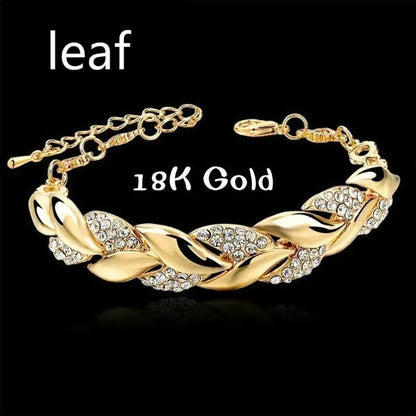 Luxury Love Braided Leaf Bracelet Charm