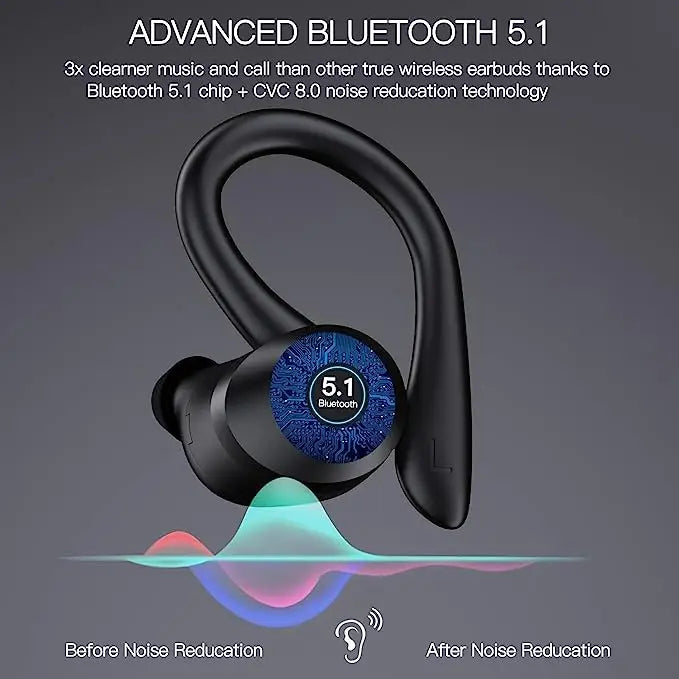 Q25 Pro Wireless Earbuds - Noise Cancelling, Waterproof, Sport Earhooks