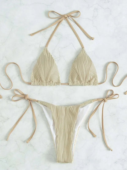 Sexy Solid Bikini Set for Women