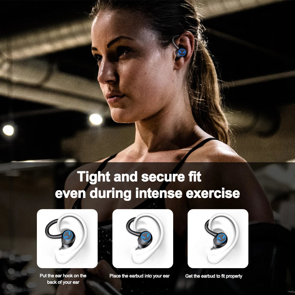 Q25 Pro Wireless Earbuds - Noise Cancelling, Waterproof, Sport Earhooks