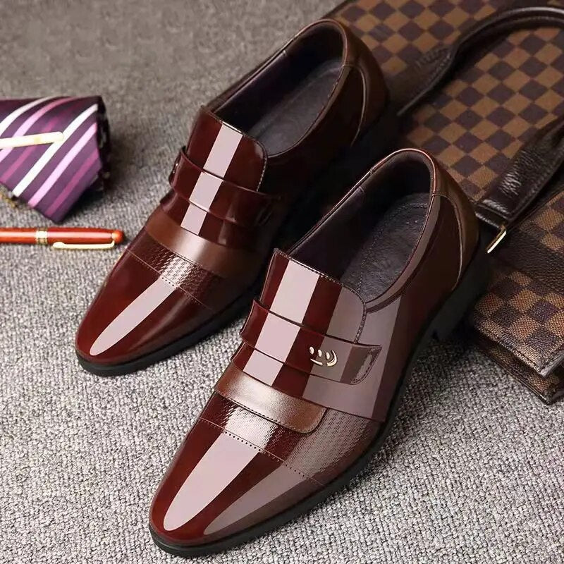 Brown Handmade Loafers Stylish Men's Business Shoes