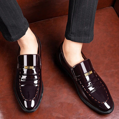 Classic Men's Patent Leather Dress Shoes for Formal Office and Party Wear