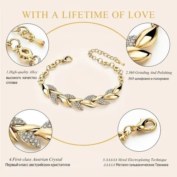 Luxury Love Braided Leaf Bracelet Charm