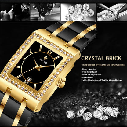 Wwoor Reloj New Fashion Ladies Diamond Watch Top Brand Luxury Square