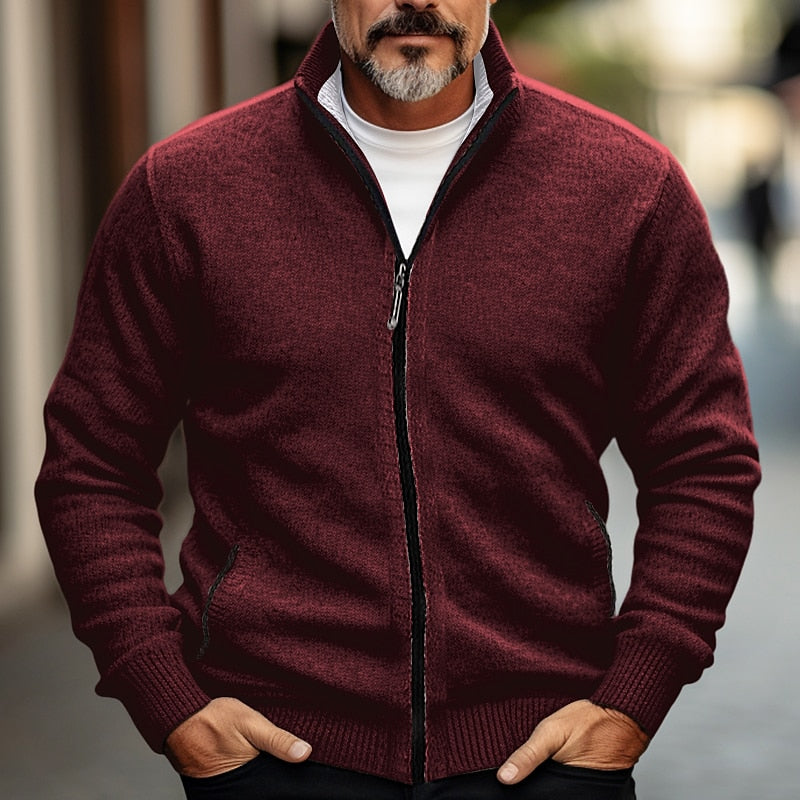 Men's Fleece-lined Thickened Sweater Trendy Sweater
