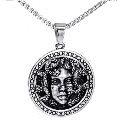 Fashion Snake Head Medusa Titanium Steel Pendant