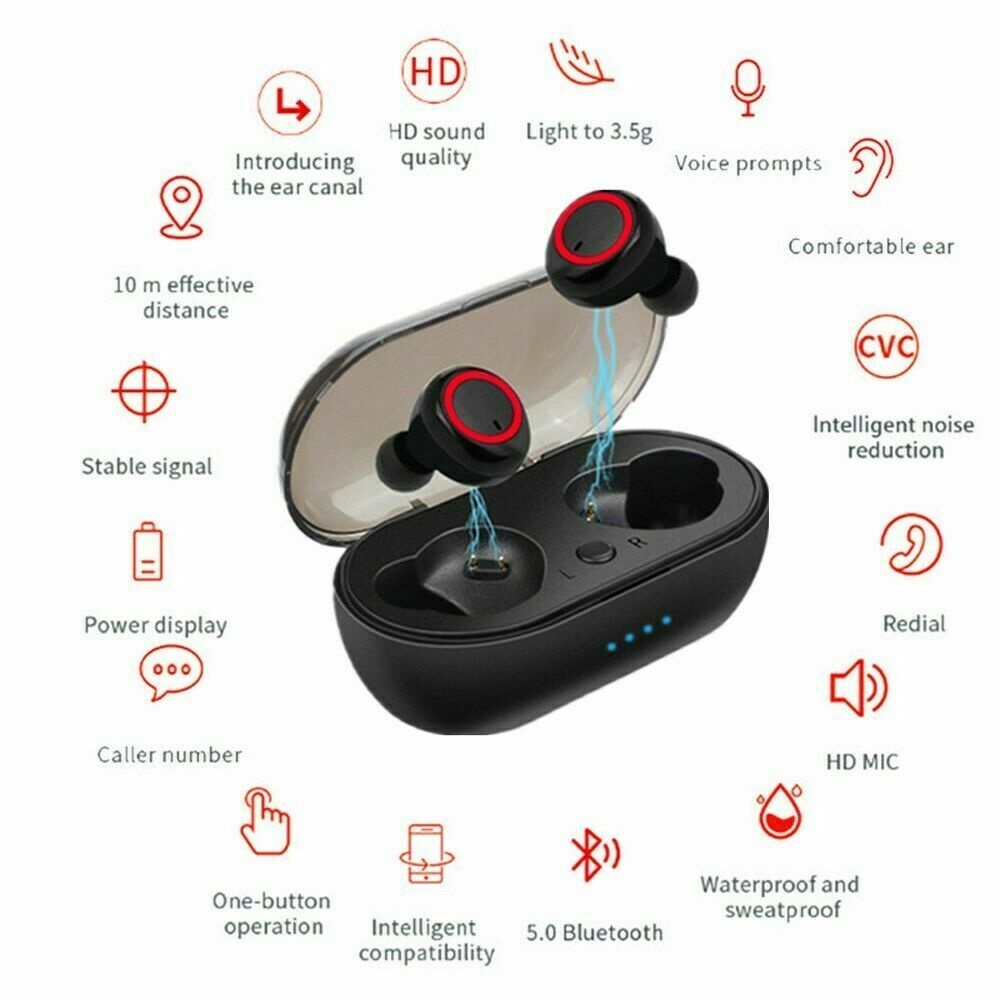 High-Quality Bluetooth 5.0 Earbuds with Auto-Pairing, IPX8 Waterproof, and 40-Hour Playback