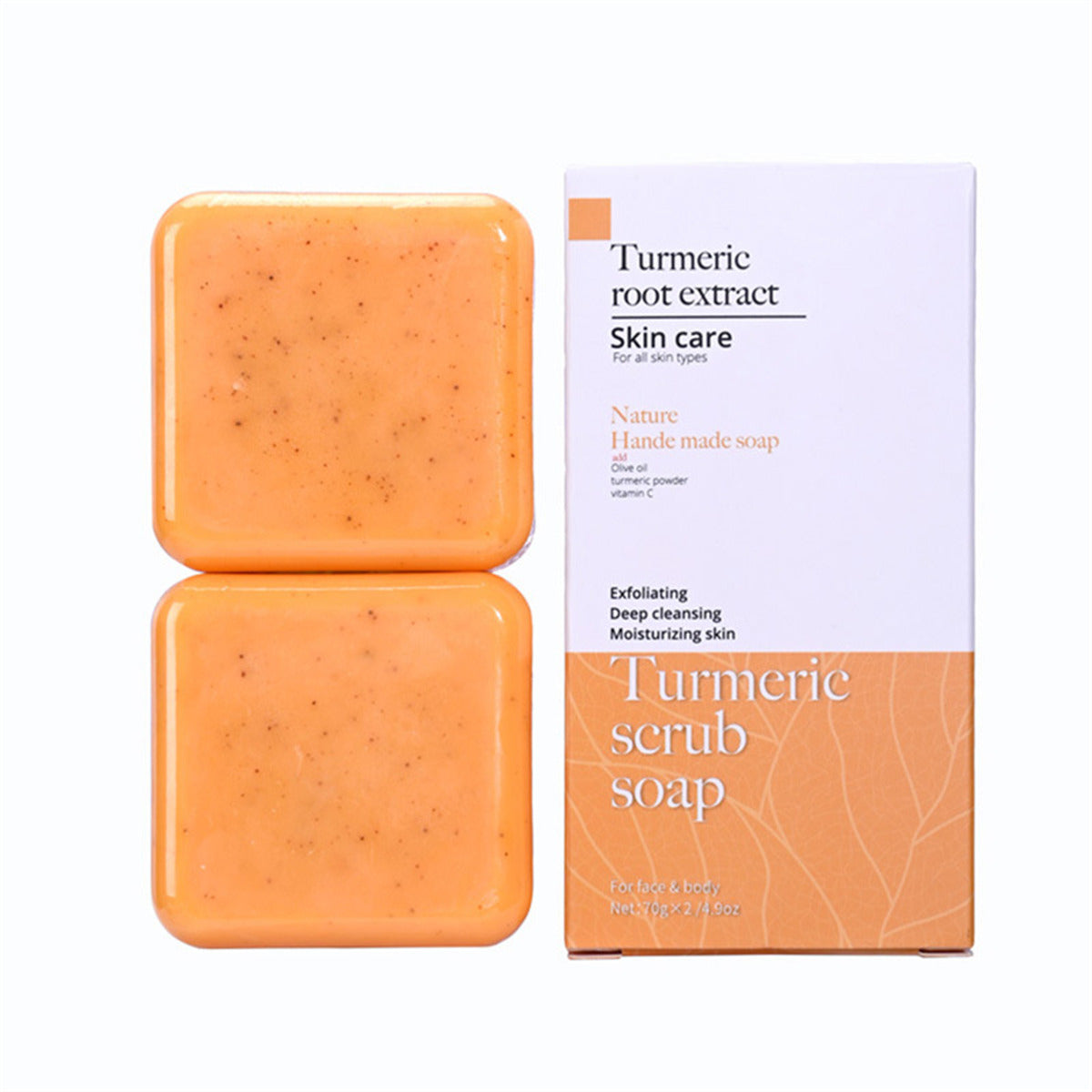 Turmeric Soap Bars: Handmade, Exfoliating, Nourishing - Pack of 2