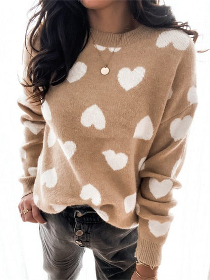 Women's Fashionable Pullover Love Sweater