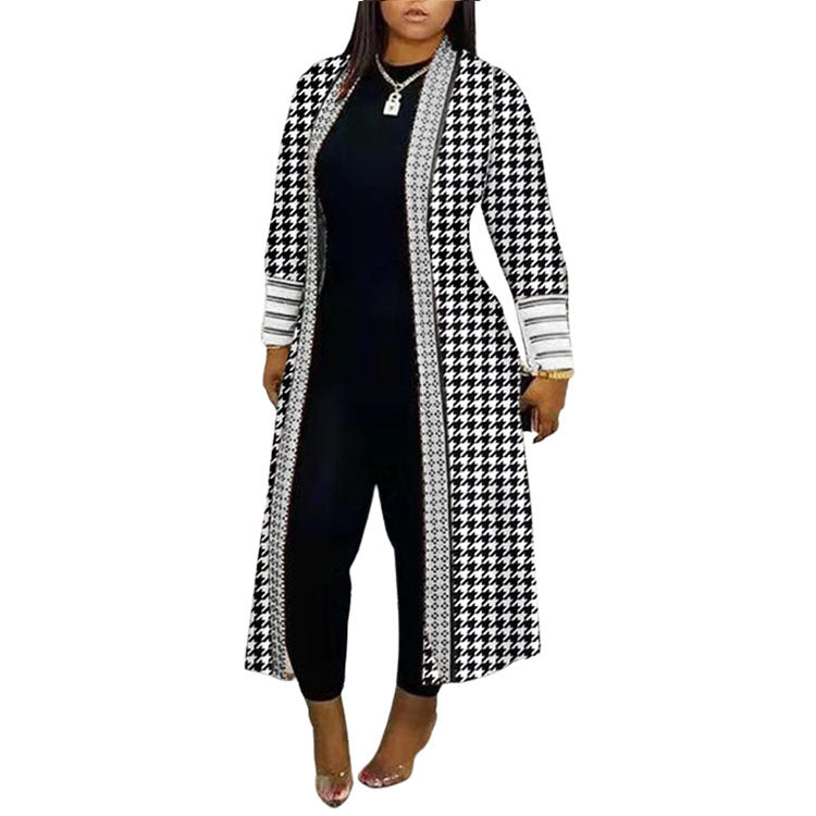 Women Long Sleeve Stitching Loose Commuter Trench Coat