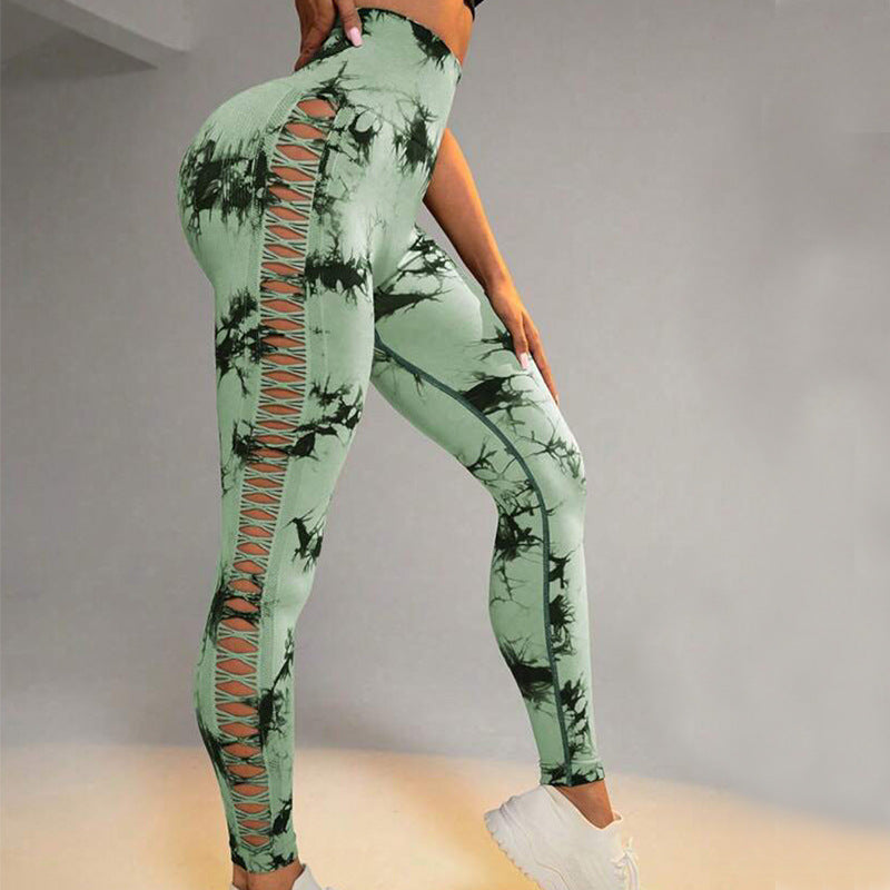 High-Waist Tie Dye Yoga Pants