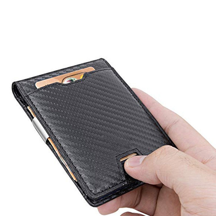 Men's Carbon Fiber Leather Beauty Money Clip