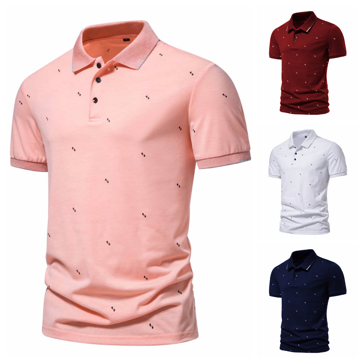 Men's Short Sleeve Fashion Printed Polo Shirt