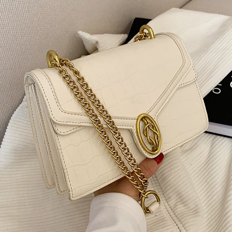 Women Fashion Stone Grain Crossbody All-match Ins Chain Shoulder Bag