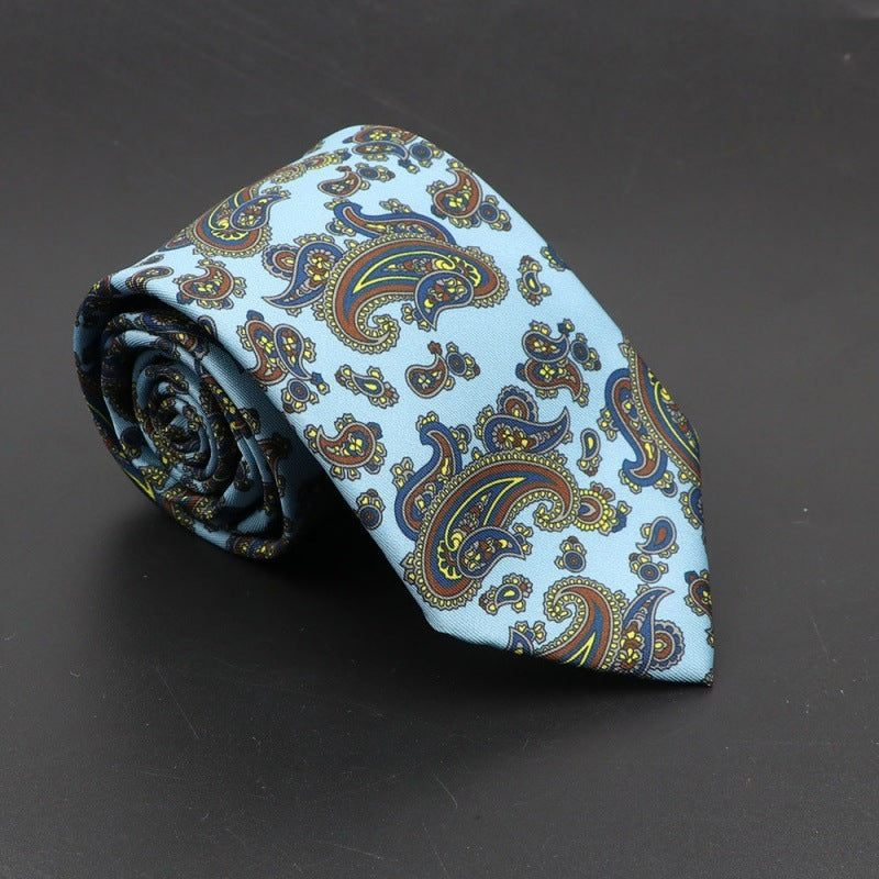 Super Soft Bohemian Silk Ties Men's Fashion 75mm Necktie