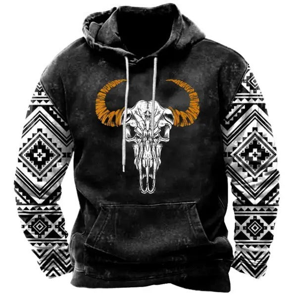 3D Printed Animal Graffiti Loose Hooded Sweater