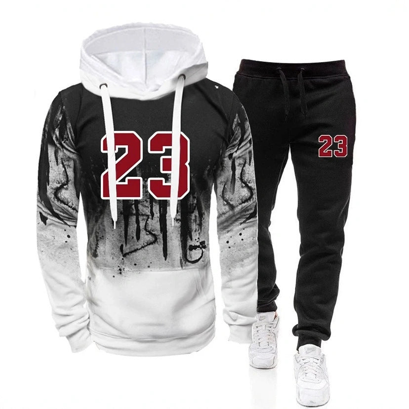 Men's Sport Suit Splashed Ink Printing Sportswear