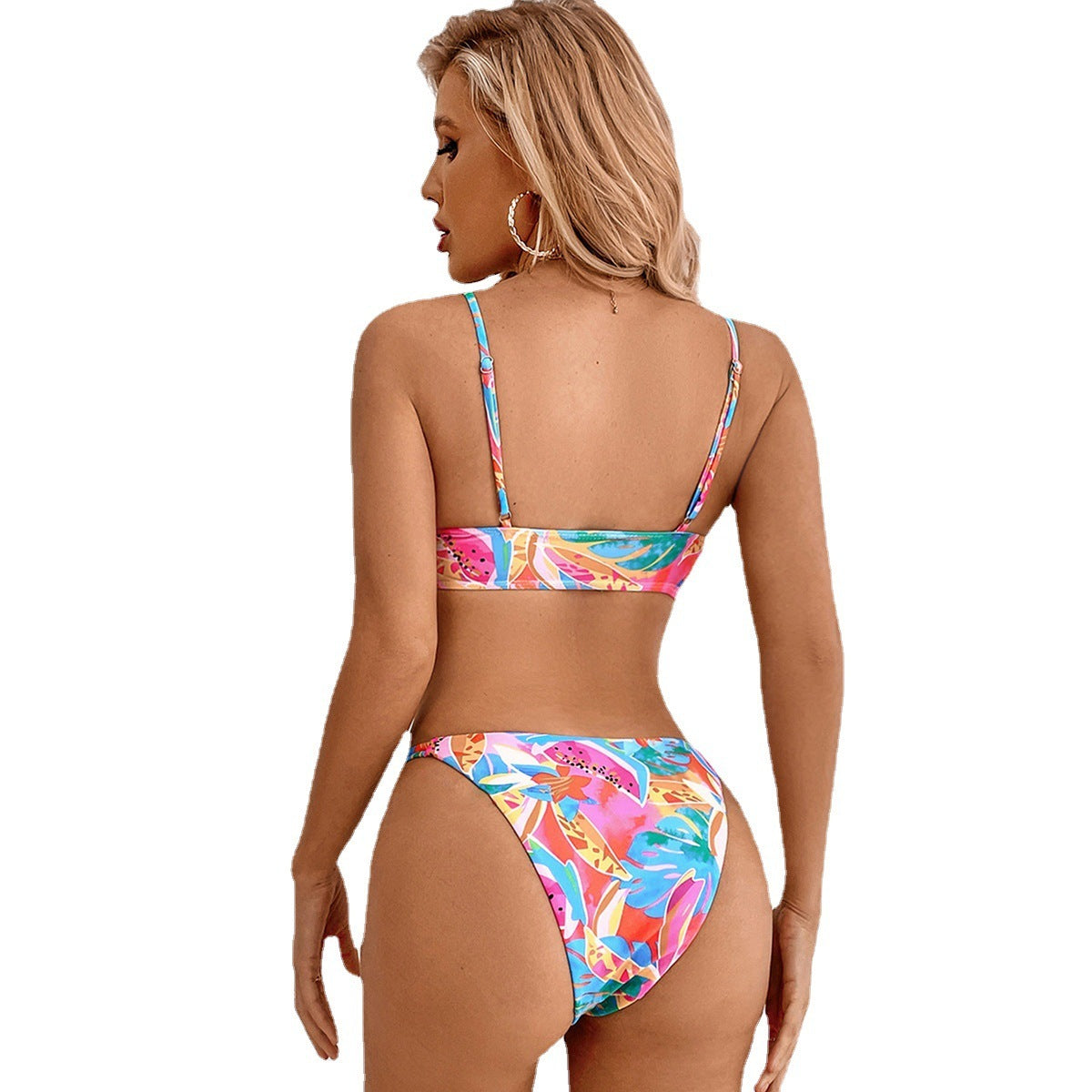 Bikini Color Split Beach Vacation Set